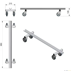 Carros de transporte de porterías balonmano / fútbol sala| Balonmano|Fútbol Sala