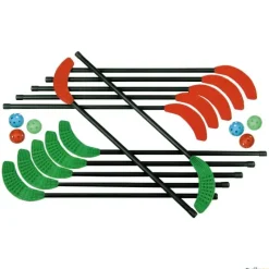 Conjunto 12 sticks Popular + 6 bolas| Floorball