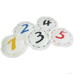 Círculos de tela con números flotantes (5 unidades)| Juegos Flotantes