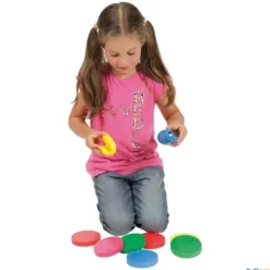 Gymnic Fichas gigantes (9 unidades)| Psicomotricidad|Lanzamiento Y Recepción