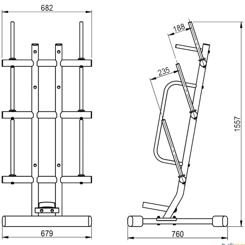 Elk Sport Mueble para barras y discos Body Pump pequeño| Muebles|Barras