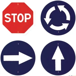 Señales de tráfico obligatoriedad (4 unidades)| Psicomotricidad|Señalítica