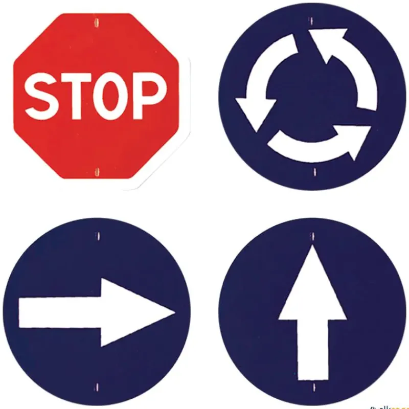 Señales de tráfico obligatoriedad (4 unidades)| Psicomotricidad|Señalítica